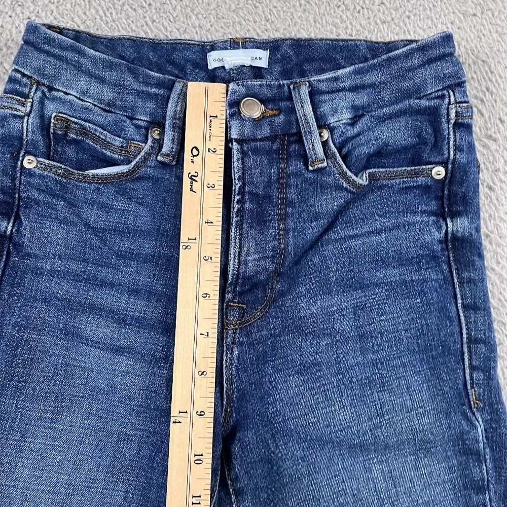 Good American Jeans Womens 2 Good‎ Classic Indigo Distressed Stretch